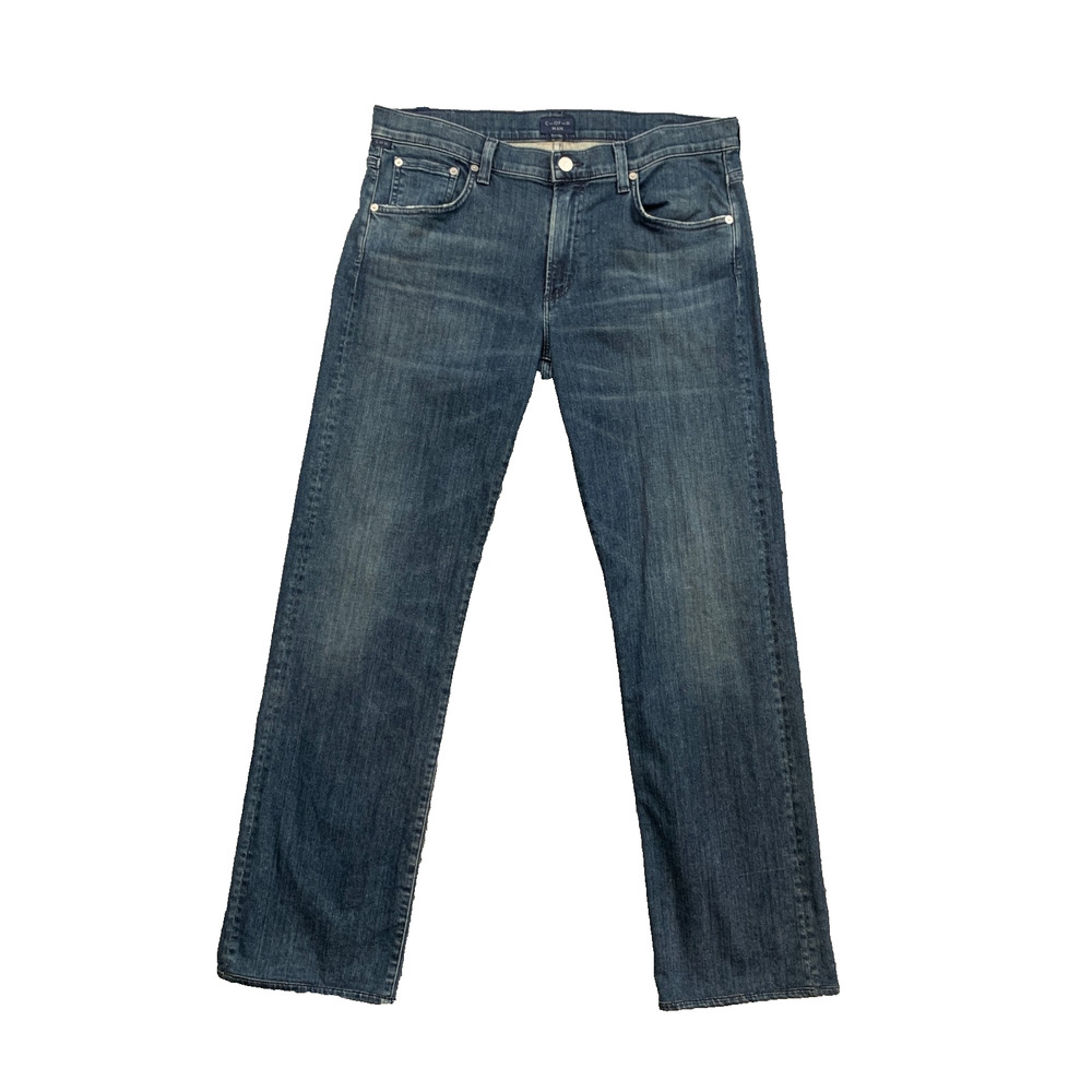 Citizens of Humanity Jeans Mens 33 Blue Sid Regular Straight Stretch Dark Wash